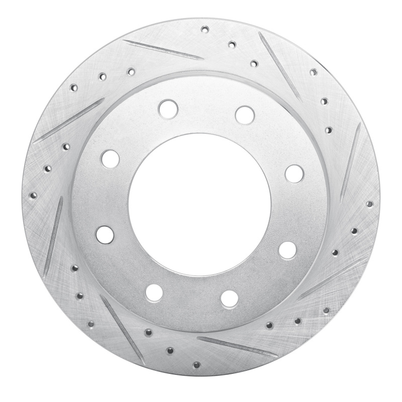 Cadillac DTS Brake Rotor (1) - Rear Right - R1 Concepts - Drilled & Slotted - Silver - `00-`11